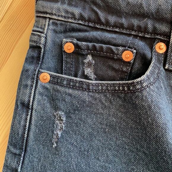 Levi’s Wedgie Fit Ankle Jean Button Fly Dark Blue 24 - Picture 7 of 16